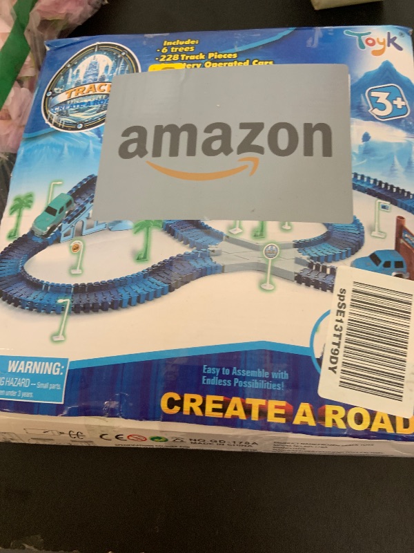 Photo 1 of Track Car Toys, 269 PCS Racing Tracks Toy, Create A Frozen World Race Road, Flexible Tracks Playset & 2 PCS Cool Race Cars, Toddler Toys Birthday Gifts for Age 3 4 5 6 Year Old Boys Girls
