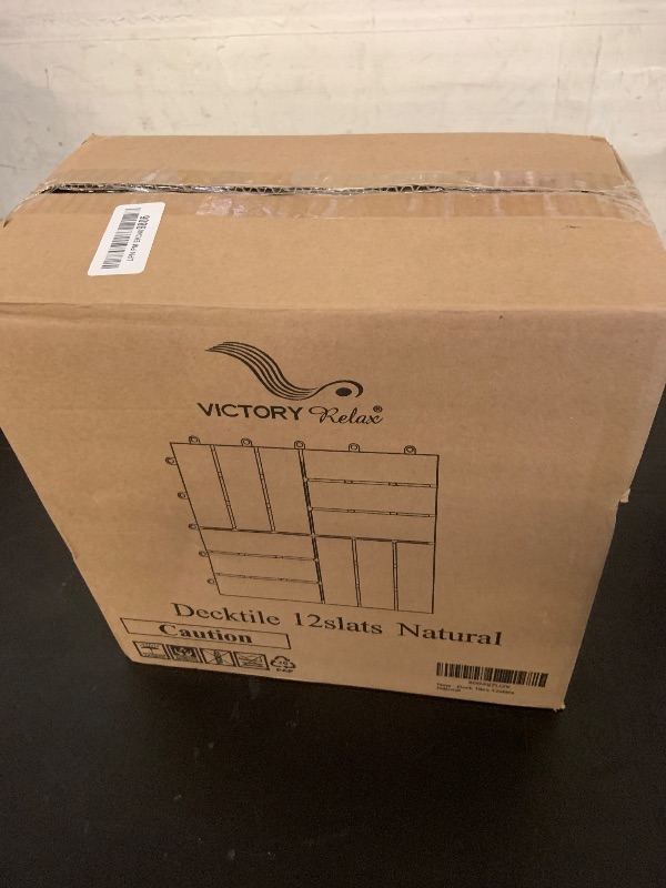 Photo 1 of VICTORY RELAX Acacia Wood Patio Deck Tile-9 Pcs 12 Slats Interlocking Decking Tiles for Patio Decor, Waterproof Indoor & Outdoor Use, Balcony Garden Decking Tile (11.81x11.81x0.94 inches) Natural
