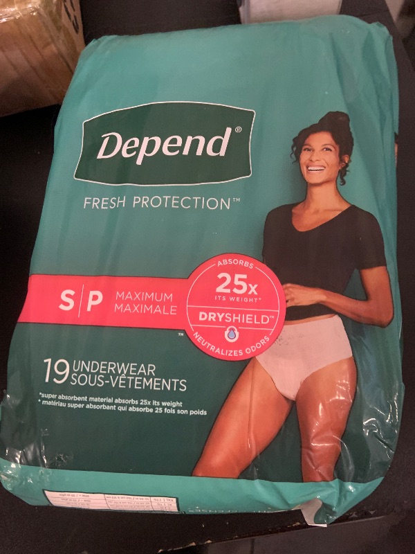 Photo 1 of Depend Fresh Protection Adult Incontinence & Postpartum Bladder Leak Underwear for Women, Disposable, Maximum, Small, Blush, 19 Count, Packaging May Vary