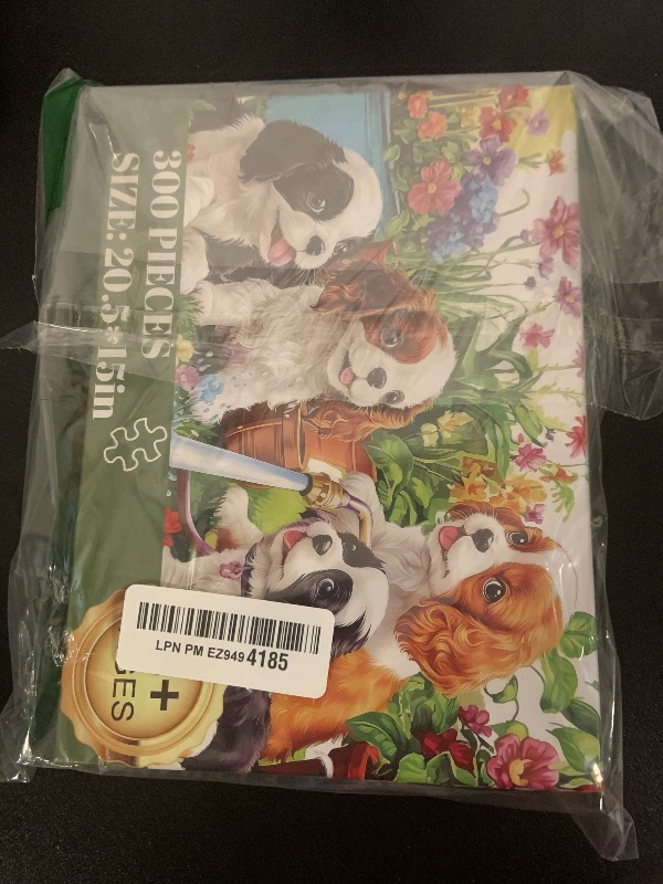 Photo 1 of 300 Pieces Cute Dogs Puzzles for Adults,Large Pieces Puzzle for Teens Seniors,Fun Puzzles 300 Piece for Kids Ages 8-10 10-12,Challenging Jigsaw Puzzle for Family,Great Gift for All Ages,20.5 x 15 in