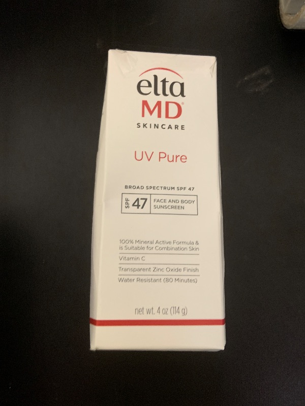 Photo 1 of EltaMD UV Pure Face and Body Sunscreen, SPF 47 Mineral Sunscreen for Kids and Adults, Water Resistant Up to 80 Minutes, Oil Free Zinc Oxide Formula, 4.0 oz