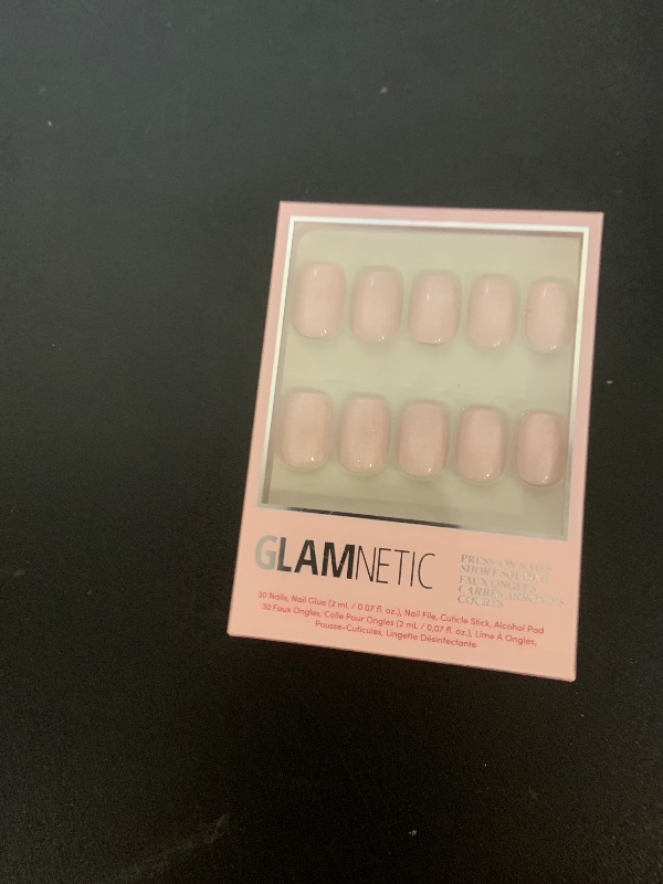 Photo 1 of Glamnetic Press On Nails - Pinky Promise | Blush Short Squoval Nails, Reusable Stick On Fake Nails with Glue | Love In Bloom Spring Nails | 15 Sizes - 30 Nail Kit with Glue