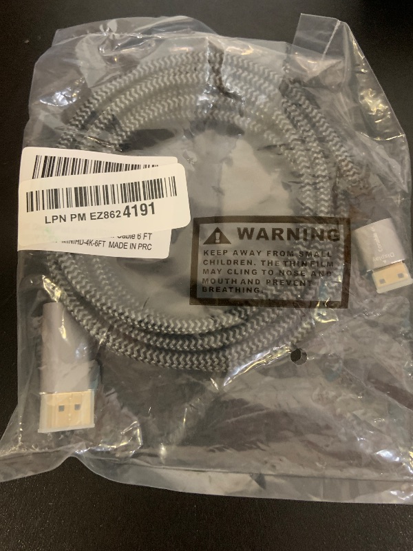 Photo 1 of 4K DisplayPort to Mini HDMI Cable 6FT, Uni-Directional DP to Mini HDMI Cable. Supports 4K@60Hz, 2K@120Hz, Video UHD, Nylon Braided, for Desktop, AMD, NVIDIA, KYY, ARZOPA, VILVA, MNN, Portable Monitor