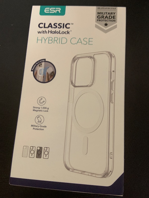 Photo 1 of ESR for iPhone 14 Pro Max Case, Compatible with MagSafe, Shockproof Military-Grade Protection, Yellowing Resistant, Magnetic Classic Hybrid Case (HaloLock), Clear