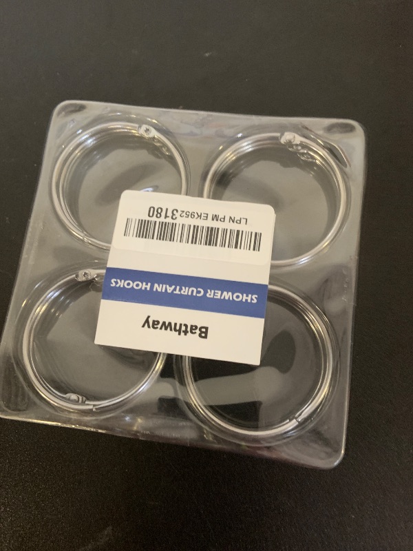Photo 1 of Bathway Shower Curtain Rings, Bathway Shower Curtain Hooks Anti-Drop Shower Rings for Curtain, Metal Shower Curtain Rings Rust Proof, Chrome Shower Hooks for Shower Curtain Rod, Shower Rod Hook 12Pcs