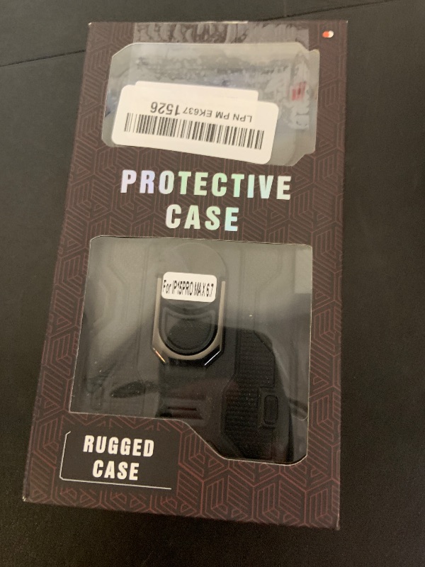 Photo 1 of VEGO Case for iPhone 15 Pro Max, Slide Camera Cover & Belt Clip Holster & Magnetic 360°Ring Kickstand Military Grade Heavy Duty Protection Cover for iPhone 15 ProMax 6.7" - Black