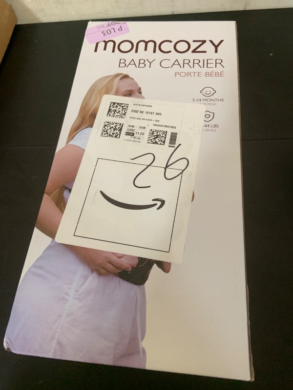Photo 1 of Momcozy Baby Carrier - Ergonomic, Cozy and Lightweight Carrier for 7-44lbs, Effortless to Put On, Ideal for Hands-Free Parenting, Enhanced Lumbar Support, Purehug for Infant to Toddler, Black