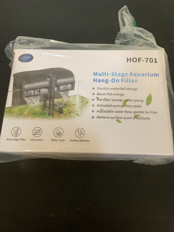 Photo 1 of coospider-repta Hang on Aquarium Filter 20-40 Gallon Fish Tank Filter - 4-Layer Filtration System with Double Waterfall, Hang On Back Filter for Efficient and Silent Operation (701)