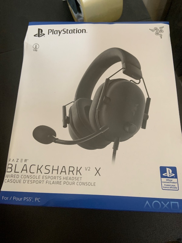 Photo 1 of Razer BlackShark V2 X PlayStation Gaming Headset: 50mm Drivers - Cardioid Mic - Lightweight - Comfortable, Noise Isolating Earcups - for PS5, Xbox Series X, PC, Switch via 3.5 mm Audio Jack - Black