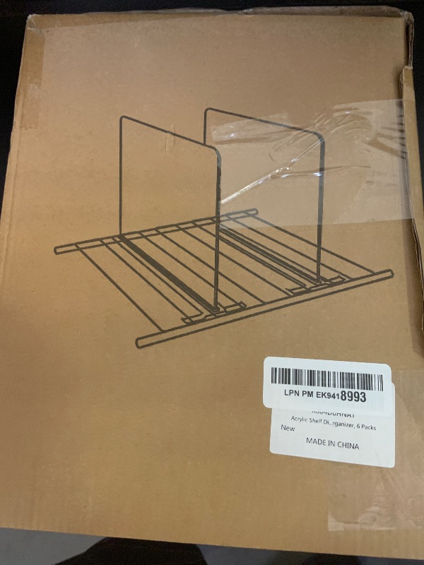 Photo 1 of Hanaoyo Acrylic Shelf Dividers for Wire Shelves, Shelf Dividers for Closet Organization, Wire Shelving Accessories Clothes, Purses Divider, Closet Dividers for Bedroom, Kitchen, Office(6 Pack)