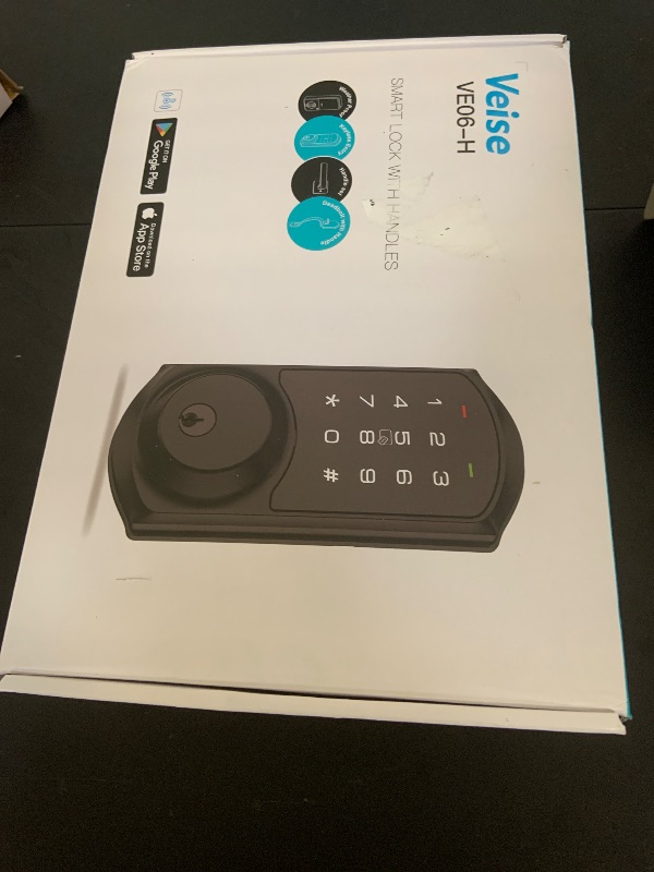Photo 1 of Veise VE06-H Smart Front Door Lock Set, App Control, Keyless Entry Deadbolt with Lever Handle, Electronic Digital Touchscreen Keypad, Auto Lock, Easy Install, Satin Nickel