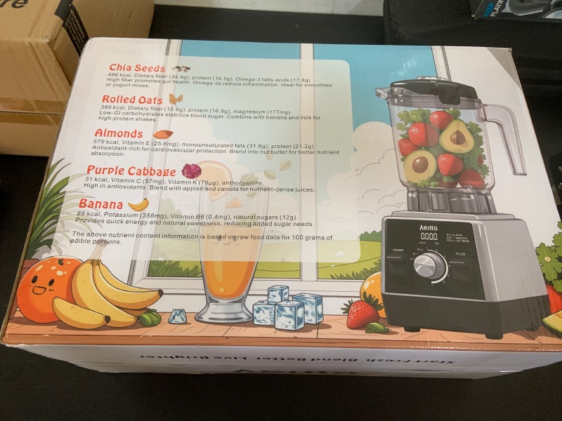 Photo 1 of Aeitto Blenders for Kitchen with 68Oz. Large Capacity, 1800W Max Power Smoothie blender, 3 Preset Programs & 7 Speeds, Professional Countertop Blender for Smoothies, Ice Crush, Frozen Drinks, Black