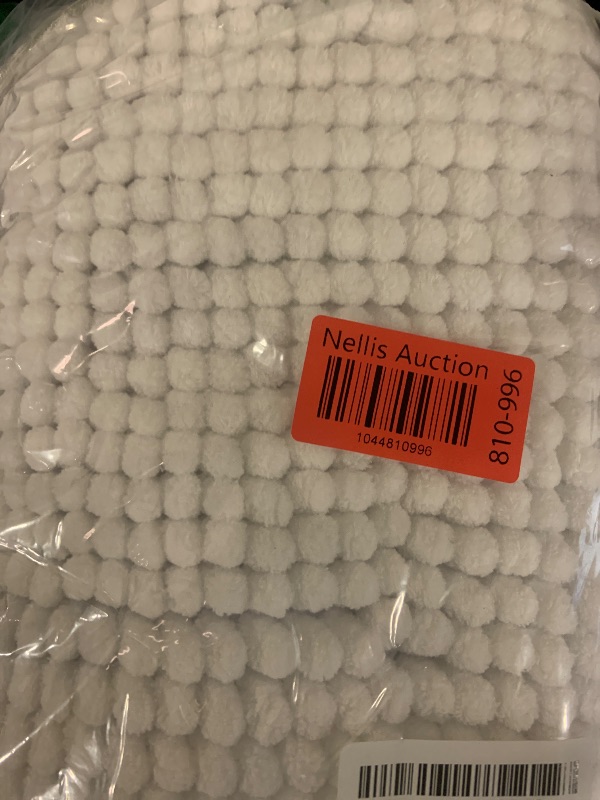 Photo 1 of SUBRTEX Bathroom Rugs Chenille Bath Rug Soft Short Plush Bath Mat Soft Shower Mat Water Absorbent Shower Mat Quick Dry Machine Washable (White, 20" x 32")