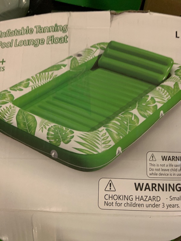 Photo 1 of Inflatable Tanning Pool Lounger Float - Jasonwell 4 in 1 Sun Tan Tub Sunbathing Pool Lounge Raft Floatie Toys Water Filled Bed Mat Pad for Adult Blow Up Kiddie Pool Kids Ball Pit Pool (L)