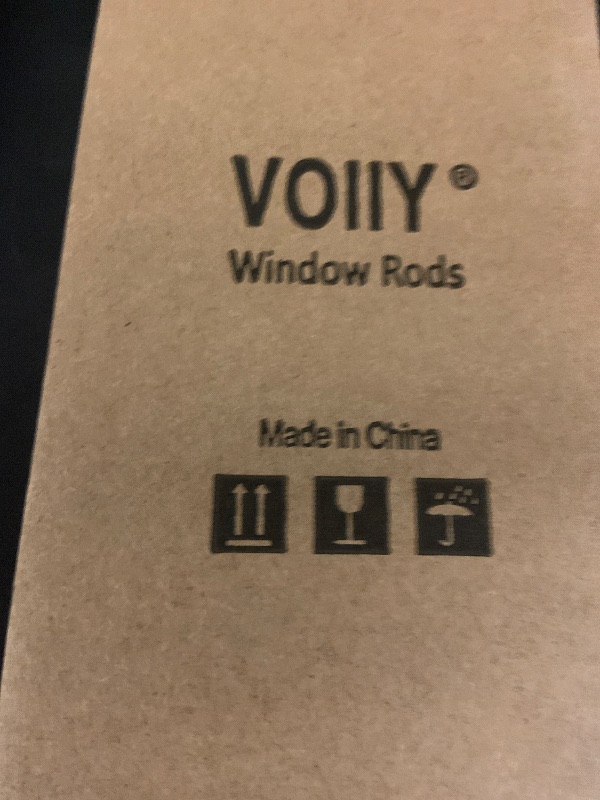 Photo 1 of VOIIY Curtain Rods for Windows 66 to 120 Inch(5.5-10 Feet),Black 1'' Diameter Drapery Rods with End Cap Style Design,Modern Adjustable Heavy Duty Curtain Rod,Size:36''-120''