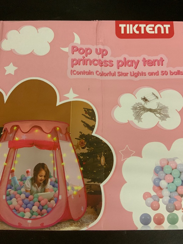 Photo 1 of Baby Ball Pit for Toddler with 50 Balls, Pop Up Tent Kids with Star Lights for 1 2 3 Year Old Birthday Gift, 12-18 Months Baby Girl Toys with Carrying Bag, Indoor&Outdoor Play Tent for Kids(Green)