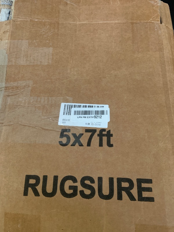 Photo 1 of RUGSURE Washable Area Rugs - Perfect for Living Room, Bedroom, Kids Room, Nursery - Stain & Water Resistant Non-Slip, Pet & Child Friendly, Vintage Tribal Area Rugs (Ivory, 5' x 7')