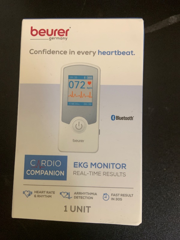Photo 1 of Beurer Cardio Companion EKG Monitor - 3-Lead Portable ECG Machine, Detects Irregular Heart Rhythms, Fast Results in 30 Seconds, Bluetooth with App, Rechargeable Battery, FSA/HSA Eligible, ME75