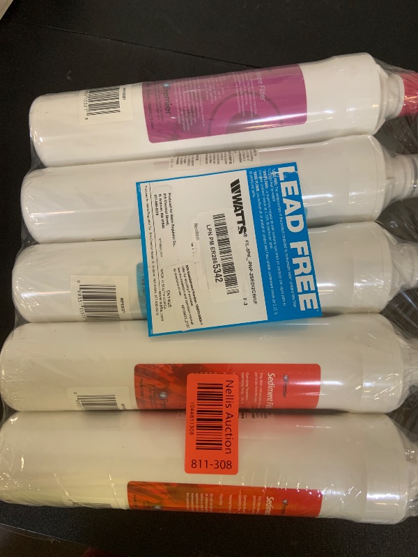 Photo 1 of Watts Premier Annual RO Pure Plus 5-Pack Filtration Kit for 4 Stage Pure Plus/Zero Pure Plus Reverse Osmosis System, Push Button Water Filter Replacement, 2 Sediment Filters, 2 Carbon Pre-Filters, VOC