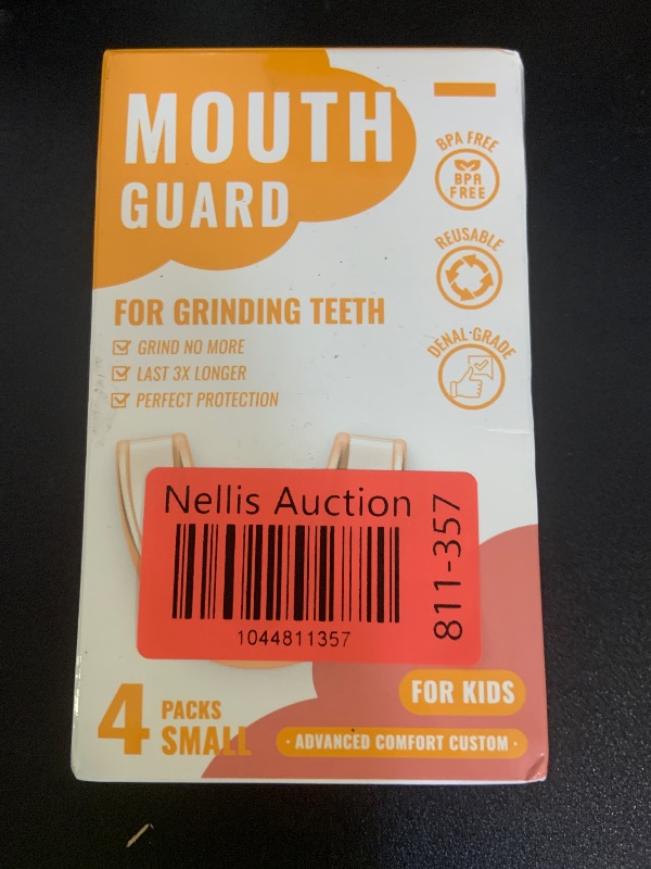 Photo 1 of 4 Pack Orange Kids Mouth Guard for Teeth Grinding,Comfortable Night Guard,Moldable Child Bite Guard for Clenching Teeth, Mouthguard for Kids