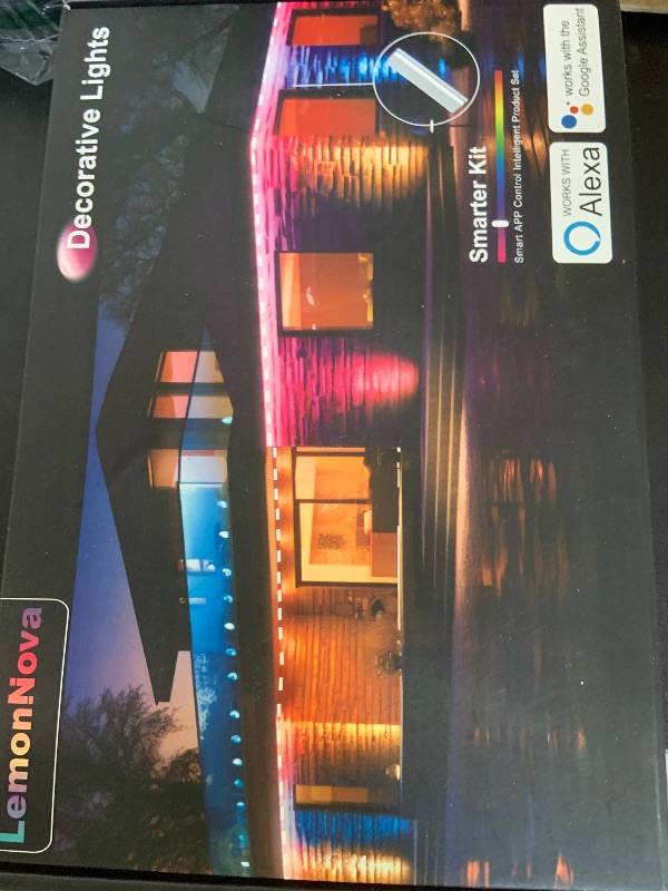 Photo 1 of LemonNova RGB LED Outdoor Patio Lights - IP68 Waterproof, 20 LEDs, Dynamic Color LED Light Strips for Patio Decor