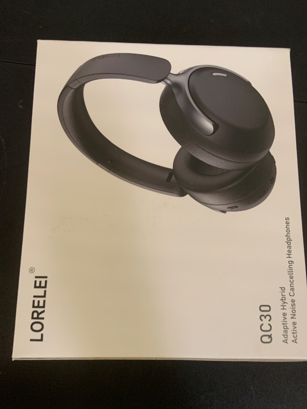 Photo 1 of LORELEI QC30 Hybrid Active Noise Cancelling Headphones, 60H Playtime, Built-in Mic, Wireless Over Ear Headsets with Case,Bluetooth 5.4,Deep Bass Comfort Fit Soft-Earpads Fast Charging -Space Black