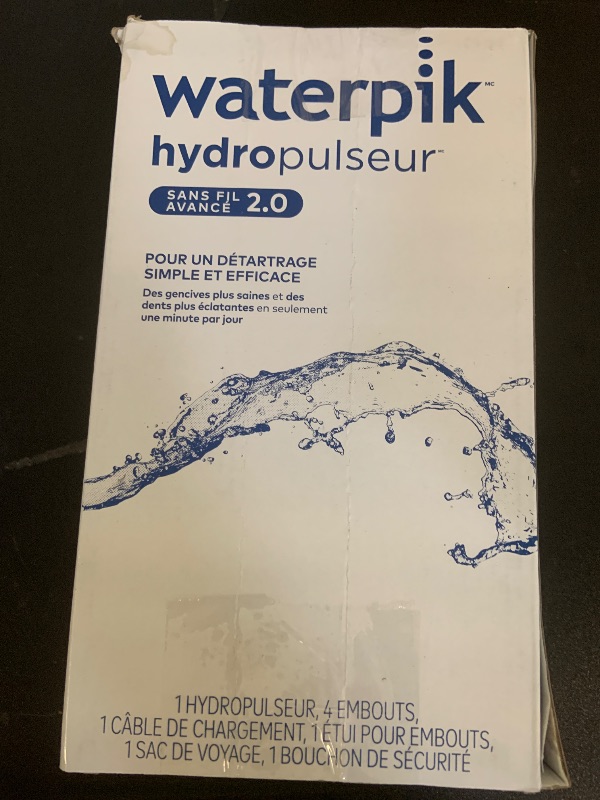 Photo 1 of Waterpik Cordless Advanced 2.0 Water Flosser For Teeth, Gums, Braces, Dental Care With Travel Bag and 4 Tips, ADA Accepted, Rechargeable, Portable, and Waterproof, Gray WP-587, Packaging May Vary