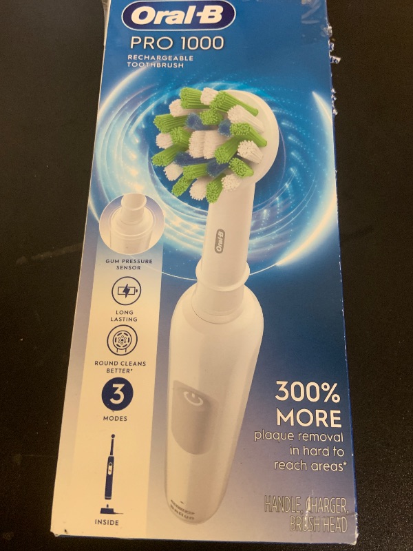 Photo 1 of Oral-B Pro 1000 Rechargeable Electric Toothbrush, White