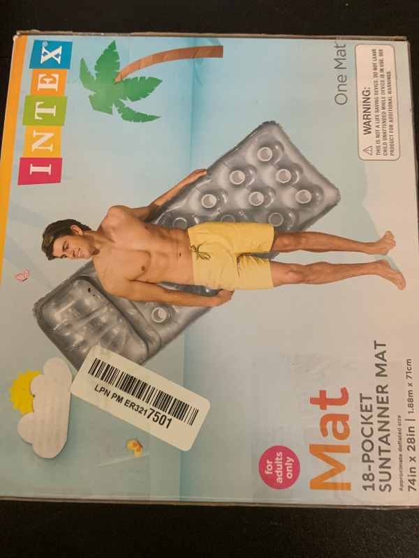 Photo 1 of Intex 58894EP 18-Pocket French Mattress Suntanner Pool Lounger Float w/Headrest