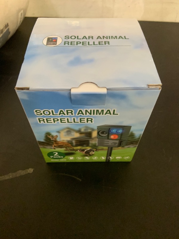 Photo 1 of 2 Packs Ultrasonic Solar Powered Animal Repeller, Cat Repellent Outdoor with USB Recharging, Waterproof Ultrasonic Deer Repellent Motion Activated Repel Dog, Squirrel, Deer, Raccoon, Skunk, Rabbit