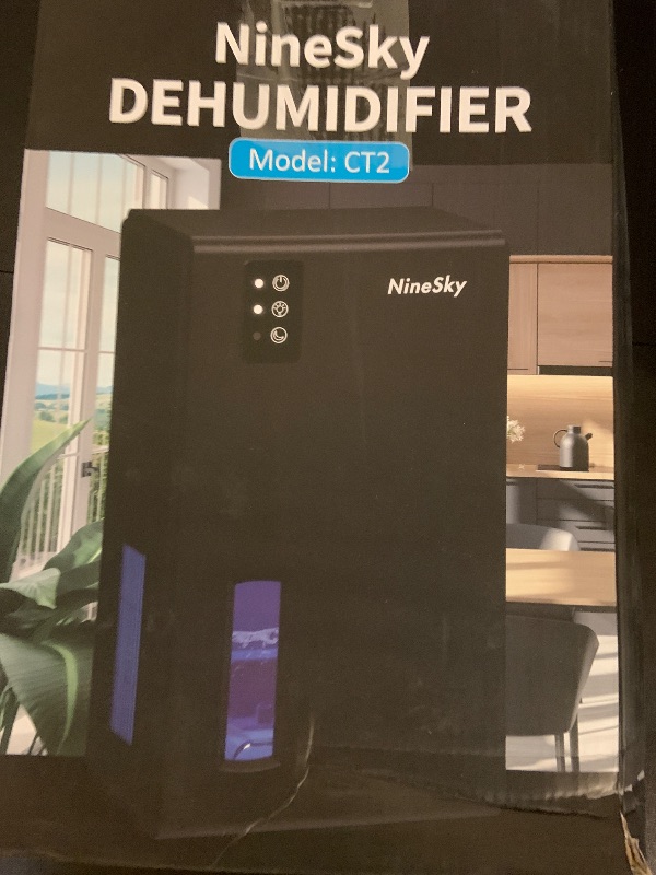 Photo 1 of NineSky Dehumidifier for Home, 95 OZ Water Tank, (1000 sq.ft) Dehumidifiers for Bathroom Bedroom Basement with Auto Shut Off,7 Colors LED Light (Black)