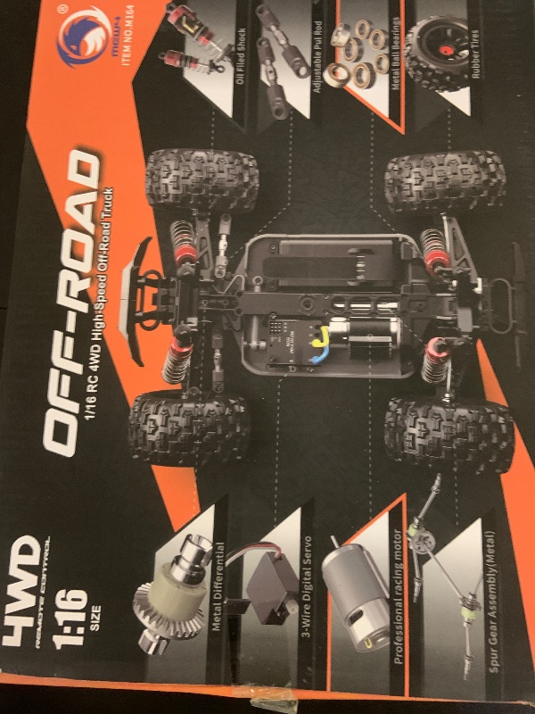 Photo 1 of MEW4 1/16 4X4 RC Offroad Truck - RTR Durable Beginner RC Car, High Speed 38 Km/h, Remote Control Monster Truck with 2 1500 mAh Batteries,Gifts for Adult and Boys