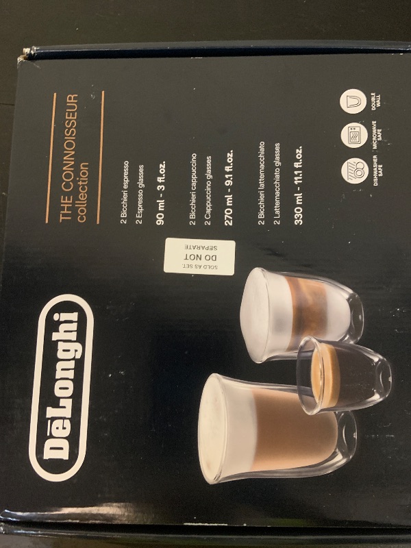 Photo 1 of DeLonghi Coffee Connoisseur Glasses (set of 6): 2 Espresso, 2 Cappuccino, 2 Latte Macchiato