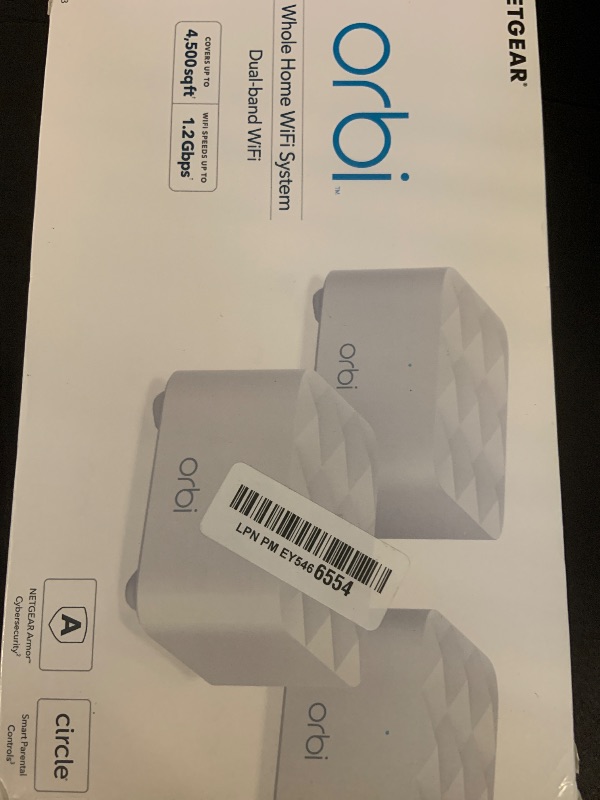 Photo 1 of NETGEAR Orbi Whole Home Mesh WiFi System (RBK13) – Router Replacement Covers up to 4,500 sq. ft. with 1 Router & 2 Satellites