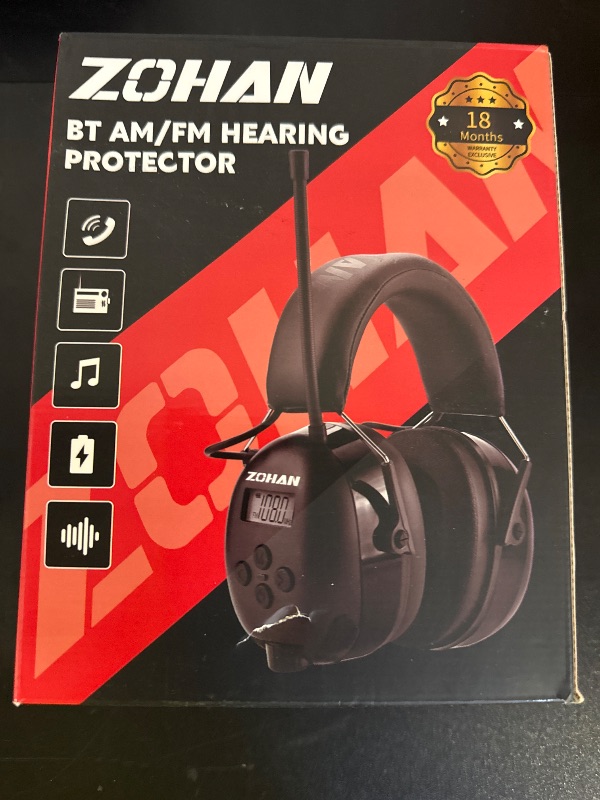 Photo 1 of ZOHAN 033 Bluetooth AM/FM Radio Headphones with 2000mAh Rechargeable Battery,25dB NRR Noise Reduction Safety Earmuffs