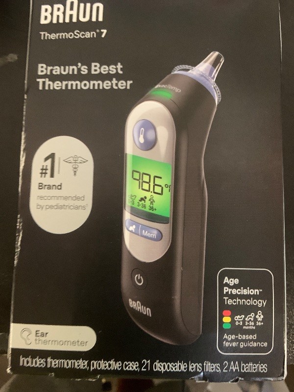Photo 1 of Braun ThermoScan 7 Digital Ear Thermometer, Age-Adjusted Fever Guidance, Baby and Infant Friendly, No. 1 Brand Recommended by Pediatricians