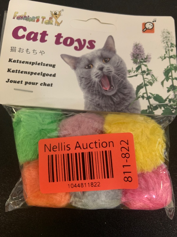 Photo 1 of Fashion's Talk Cat Toys Furry Rattle Ball for Kitty 6 Pack