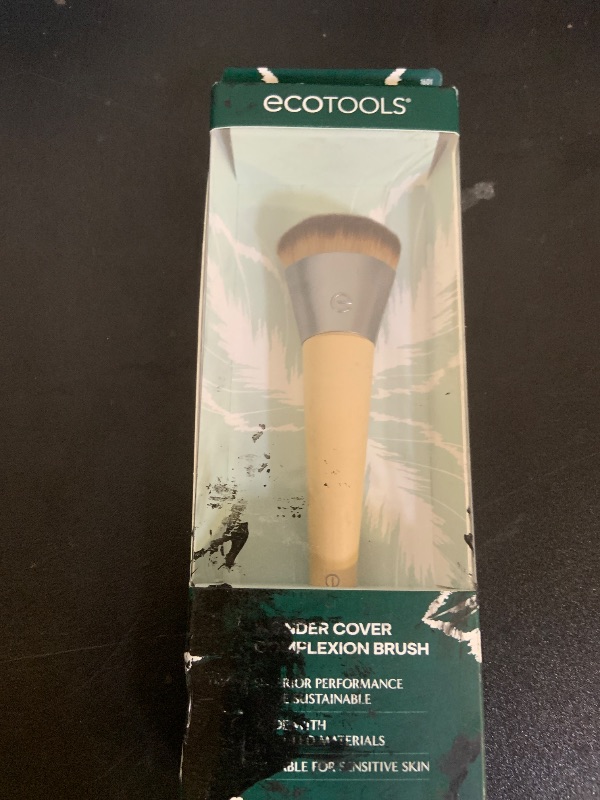 Photo 1 of EcoTools Wonder Cover Complexion Brush, Makeup Brush For Flawless Foundation Application & Blending, Full Coverage Base Brush, Eco-Friendly, Synthetic Bristles, Cruelty-Free, 1 Count