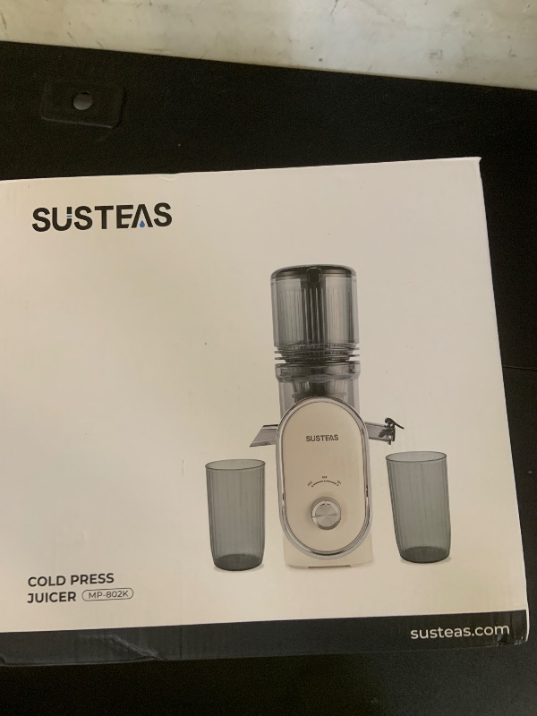 Photo 1 of SUSTEAS Cold Press Juicer, 5.3" Feed Chute Slow Masticating Machines with 300W, Fit Whole Fruits & Vegetables, Easy to Clean, High Juice Yield, White