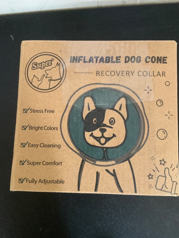 Photo 1 of Supet Raised Inflatable Dog Cone Collar to Stop Licking, Soft Dog Cone Alternative After Surgery, Doggie Neck Donut Collar for Small Medium Large Dogs