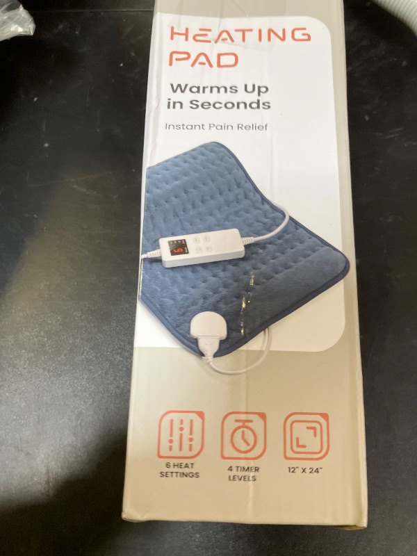 Photo 1 of Heating Pad for Back Pain Relief & Cramps, KOT Heating Pads with Auto Shut Off Large, 6 Heat Settings Electric Heated Pad, Gifts for Women, Gifts for Men, 12" x 24"