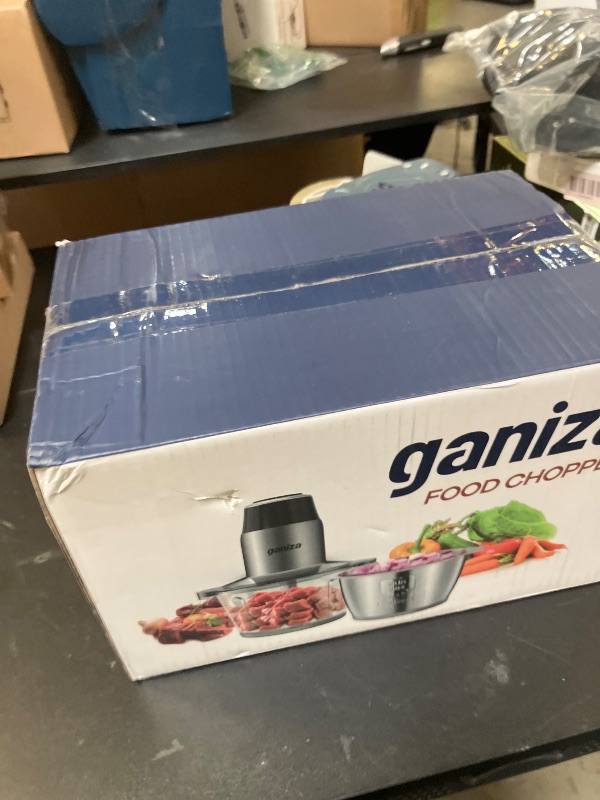 Photo 1 of GANIZA Food Processors, Electric Food Chopper with Meat Grinder & Vegetable Chopper - 2 Bowls (8 Cup+8 Cup) with Powerful 450W Copper Motor - Includes 2 Sets of Bi-Level Blades for Fruits/Meat/Nuts