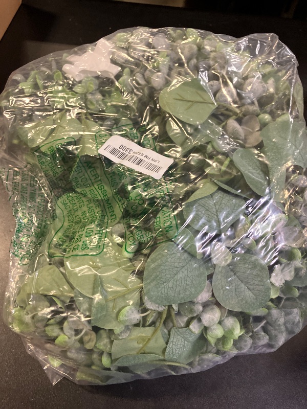 Photo 1 of Winlyn 5.9' Long Faux Silver Dollar Eucalyptus Leaves Greenery Artificial Garland in Grey Green for Wedding Arch Swag Backdrop Doorways Table Runner Indoor Outdoor
