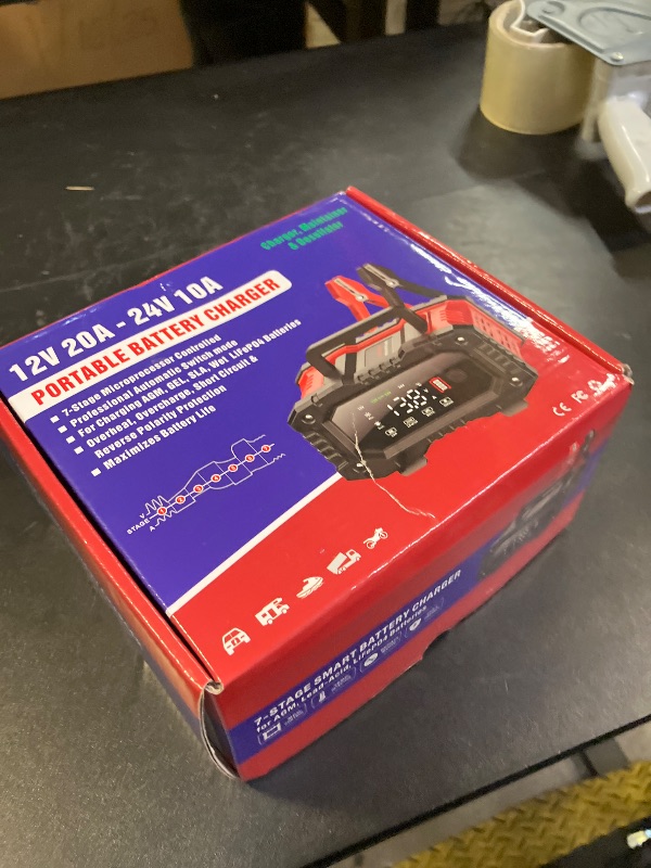 Photo 1 of ABLY Battery Charger 20A 12V/24V LiFePO4 Lead Acid Fully Automatic Battery Maintainer, Car Battery Trickle Charger Automotive w/Battery Repair, Winter Mode, for AGM, STD, Gel, Deep Cycle Batteries