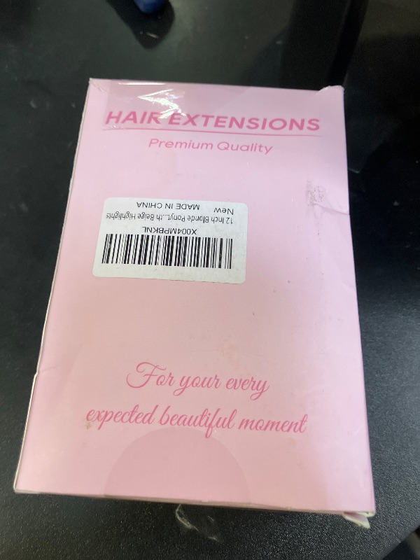 Photo 1 of 12 Inch Blonde Ponytail Extension - Clip in Ponytail Hair Extensions, Curly Wavy Pony Tails Hair Extensions, Claw Clip Ponytail Extension for Women (Color: Dark Blonde With Beige Highlights)