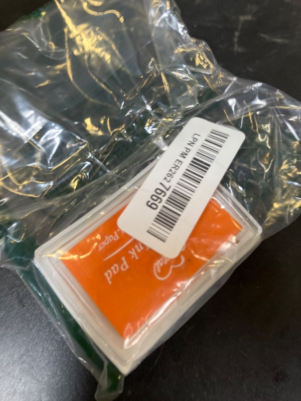 Photo 1 of Orange Ink Pad Finger Washable Kids Stamp Ink Pad for Rubber Stamps Paper Scrapbooking