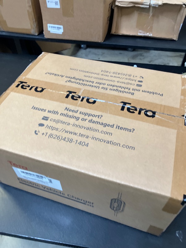 Photo 1 of Tera Electric Vehicle Charger for Tesla: Level 2 32A 240V for NACS All Models 3 Y S X NEMA 14-50 Plug Portable & Wall Connector Dual Use Wi-Fi Enabled 25FT Cable P01