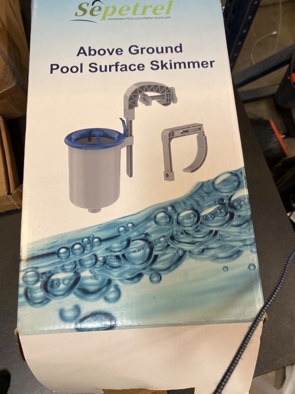 Photo 1 of Sepetrel Above Ground Pool Surface Skimmer, Wall Mount Pool Maintenance Accessories for Inflatable Collars, Tubular & Metal Frame Pools, Floating Skimmer Basket - Efficiently Removes Debris