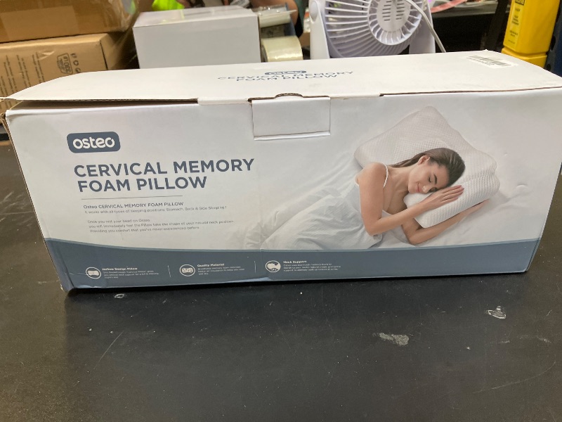 Photo 1 of Osteo Cervical Pillow for Neck Pain Relief, Hollow Design Odorless Memory Foam Pillows with Cooling Case, Adjustable Orthopedic Bed Pillow for Sleeping, Support for Side Back Sleepers