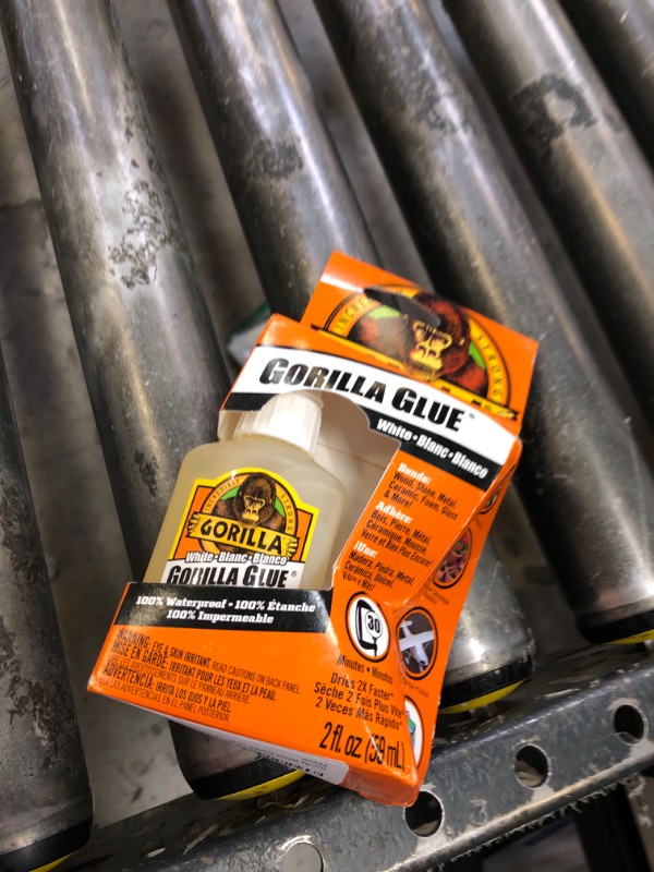 Photo 1 of Gorilla White Gorilla Glue, Waterproof Polyurethane Glue, 2 Ounce Bottle, White, (Pack of 1)